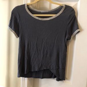 Charlotte Russe navy/gray shirt sleeve shirt